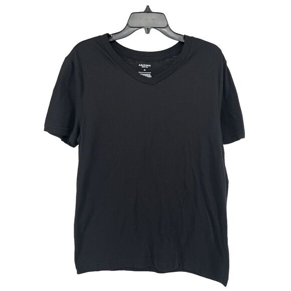 Arizona Jean Company Men’s Solid Black V-Neck Short Sleeve Everyday Tee Medium - Picture 1 of 7